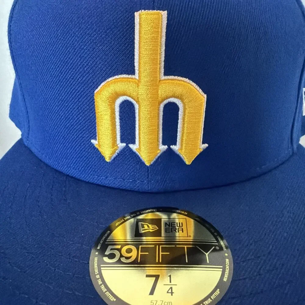 New Era 59Fifty Seattle Mariners Trident Cooperstown Hat Size 7 1/4 NWT